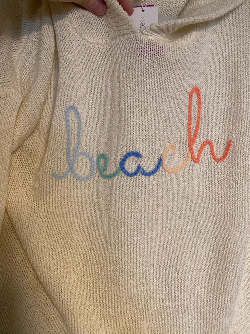 NWT Mia & Tess Cream 'Beach' Hooded Sweater XS - Picture 2 of 6